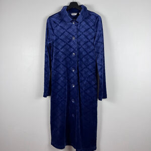 Ringella women velvet robe bathrobe blue size M / 40 NWT